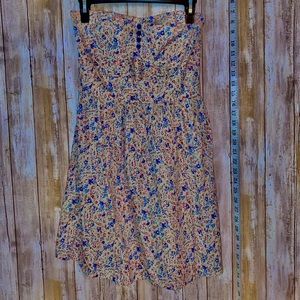 Floral strapless dress